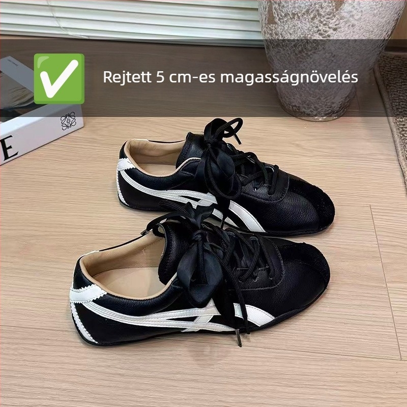 Női cipő rejtett emeléssel (3-5 cm), velúr anyagú, fűzővel, gumitalp
