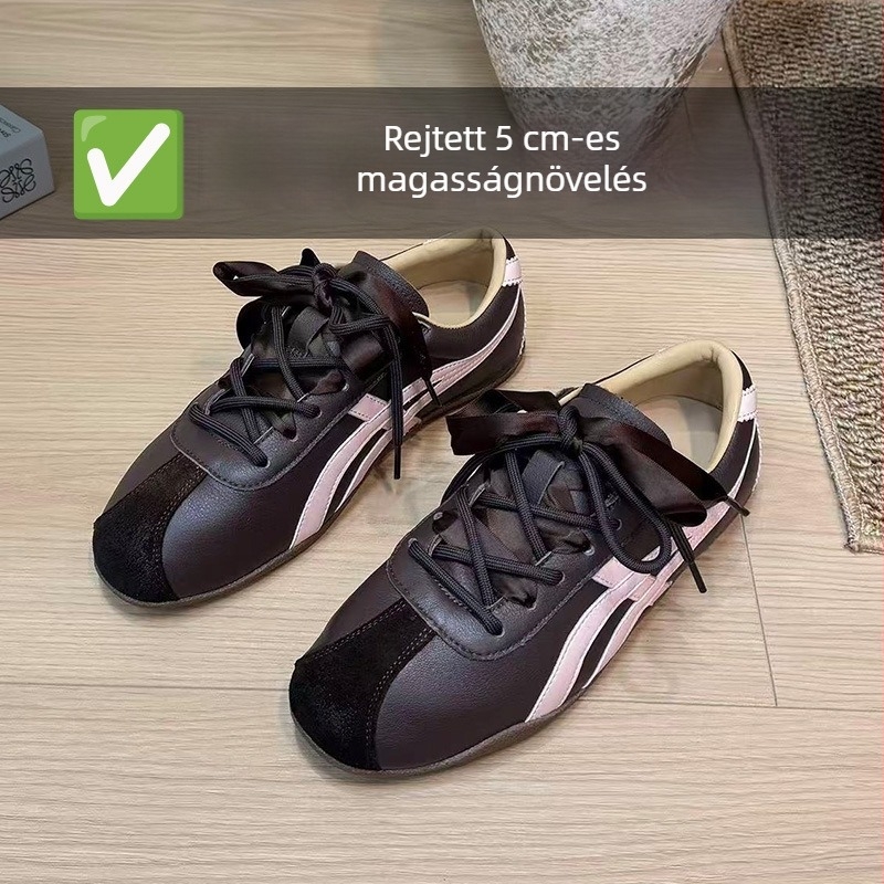 Női cipő rejtett emeléssel (3-5 cm), velúr anyagú, fűzővel, gumitalp