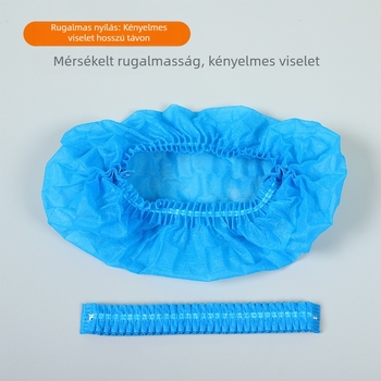 Egyszer használatos, nem szövött anyagból készült cipővédő, megvastított és megnagyobbított, csúszásmentes és porvédett, beltéri műhelyekhez, szalag típusú, biológiailag lebomló