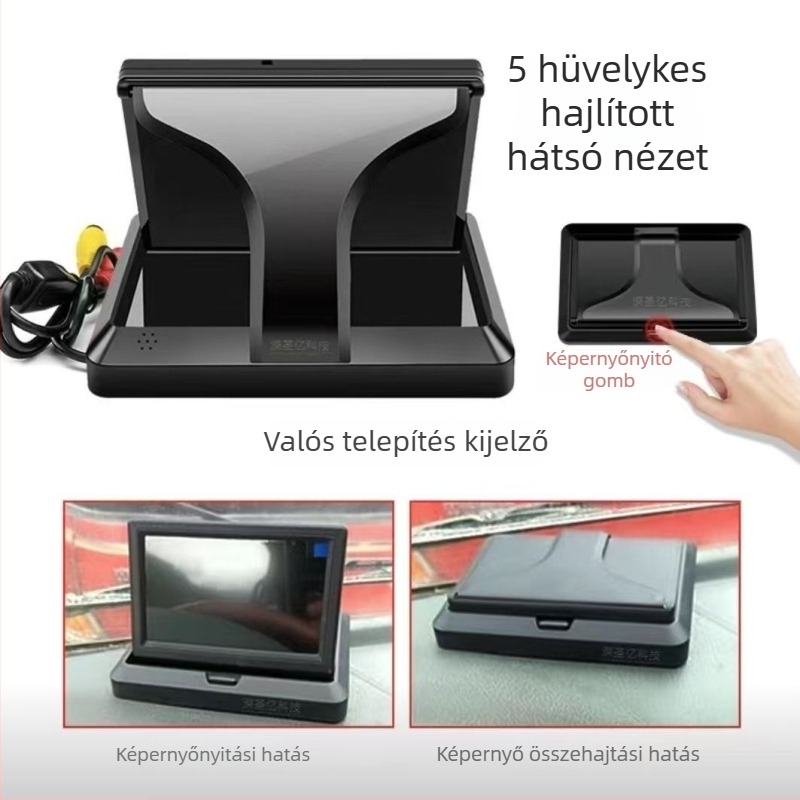 Autóhátsó kilátás kijelző (LED kijelző, 800x480 felbontás, univerzális műszerfal-kompatibilitás, univerzális modell)
