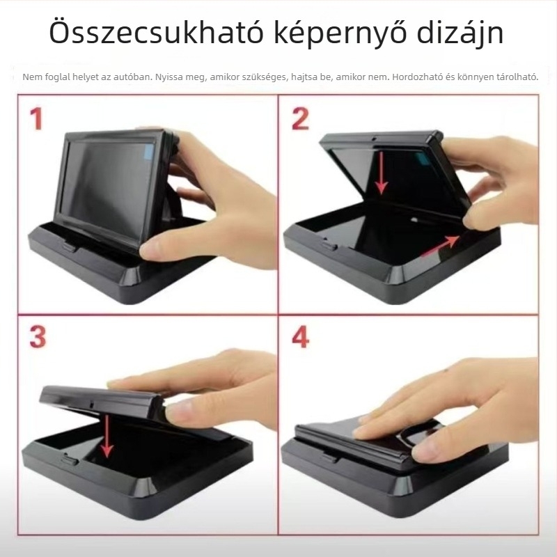 Autóhátsó kilátás kijelző (LED kijelző, 800x480 felbontás, univerzális műszerfal-kompatibilitás, univerzális modell)