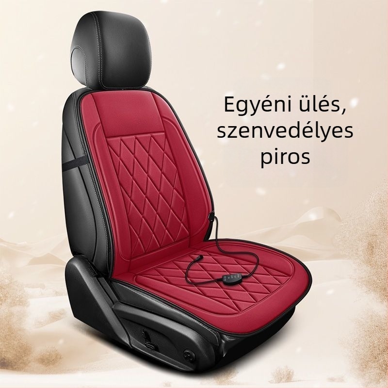 Grafén autómelegítő üléspárna, téli verzió, egyszemélyes üléshez, velúr töltet