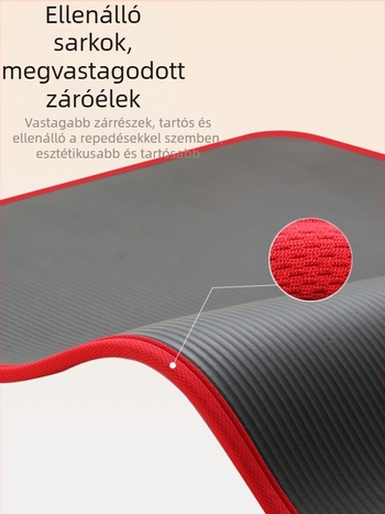 Szegélyezett jóga matrac, csúszásmentes, kopásálló; tömeg kb. 800 g, vastagság 1, csíkos mintázat