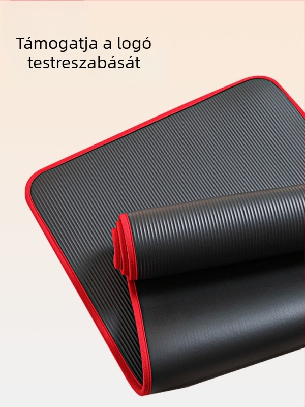 Szegélyezett jóga matrac, csúszásmentes, kopásálló; tömeg kb. 800 g, vastagság 1, csíkos mintázat