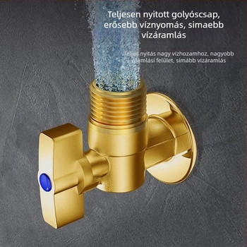 Réz anyagú 3-útas szögletes szelep gáz-vízmelegítőhöz, meleg/hideg víz szabályozás, modell 5612, gombos szerelés, 0-0.9 MPa, 120 g