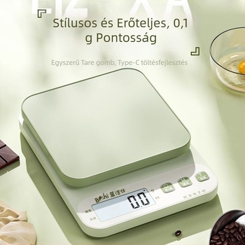 Konyhai elektronikus mérleg, magas pontosságú gram-skála, USB-tápellátású, háztartási élelmiszerméréshez és sütéshez