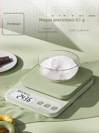 Konyhai elektronikus mérleg, magas pontosságú gram-skála, USB-tápellátású, háztartási élelmiszerméréshez és sütéshez