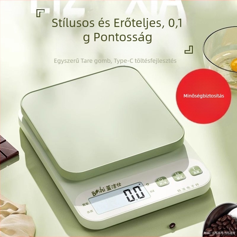 Konyhai elektronikus mérleg, magas pontosságú gram-skála, USB-tápellátású, háztartási élelmiszerméréshez és sütéshez