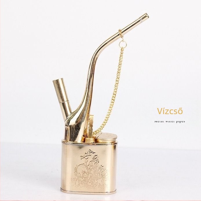 Réz vízipipa, hordozható, többször használható, modern minimalist stílus