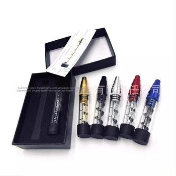 Fém pipa kerek szájrésszel, üvegcsővel és spirálos száraz égésű atomizátorral