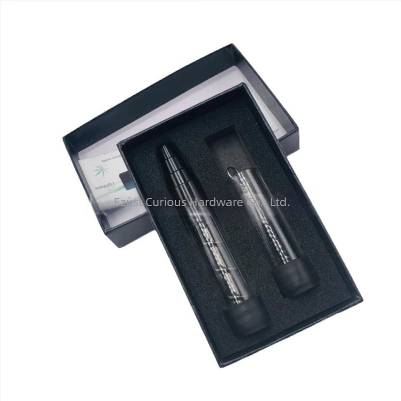 Fém pipa kerek szájrésszel, üvegcsővel és spirálos száraz égésű atomizátorral