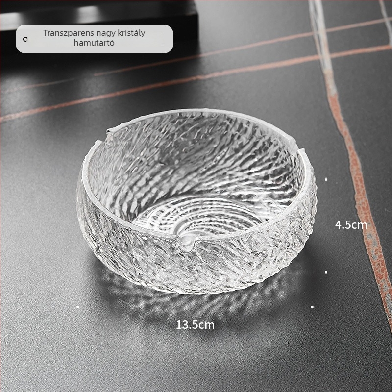 Kristályüveg hamutál – kreatív otthoni és irodai dekoráció tároló funkcióval, könnyű luxus stílus