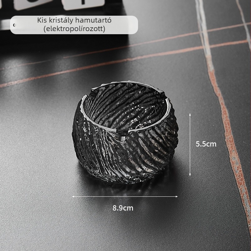 Kristályüveg hamutál – kreatív otthoni és irodai dekoráció tároló funkcióval, könnyű luxus stílus
