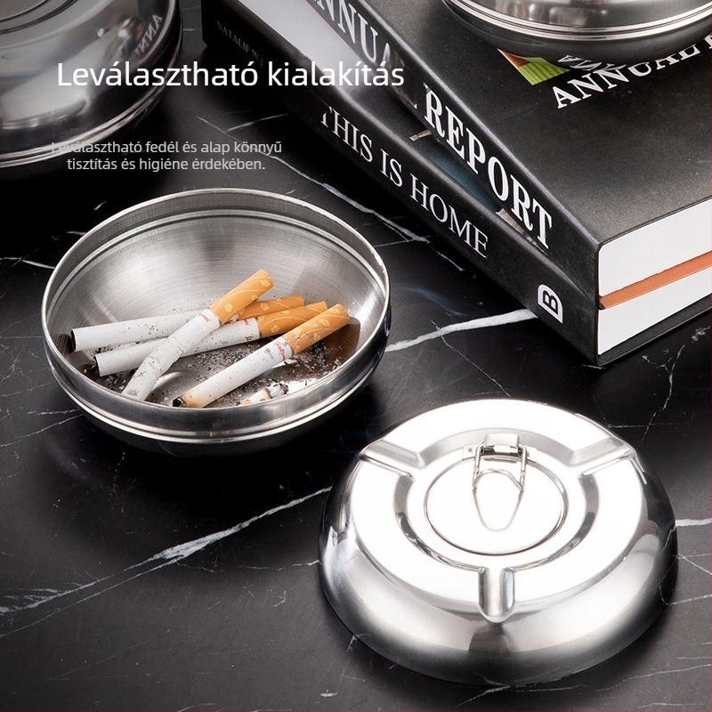 Fedéllel ellátott hamutál rozsdamentes acélból, szélvédett, Hiyijia, Chaozhou