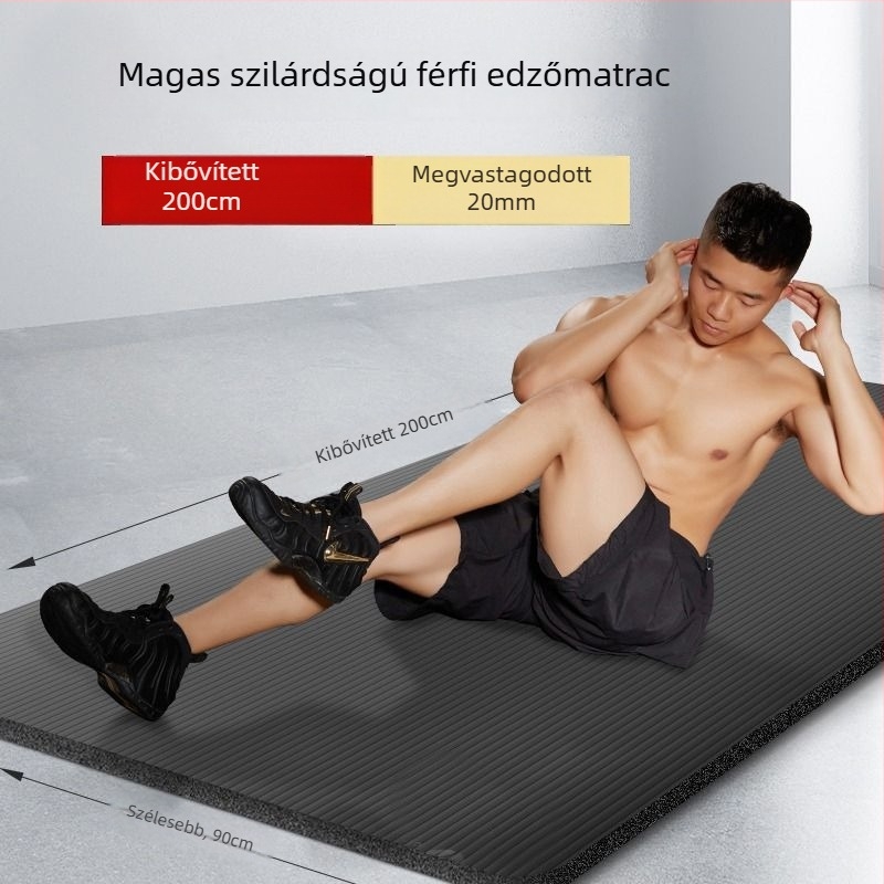 Kezdőknek szóló jóga matrac, nitril, 6 mm vastagság, csíkos mintázat, csúszásmentes felület, otthoni használatra