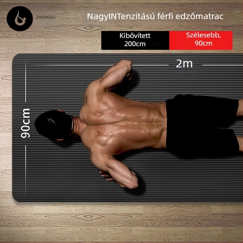 Kezdőknek szóló jóga matrac, nitril, 6 mm vastagság, csíkos mintázat, csúszásmentes felület, otthoni használatra