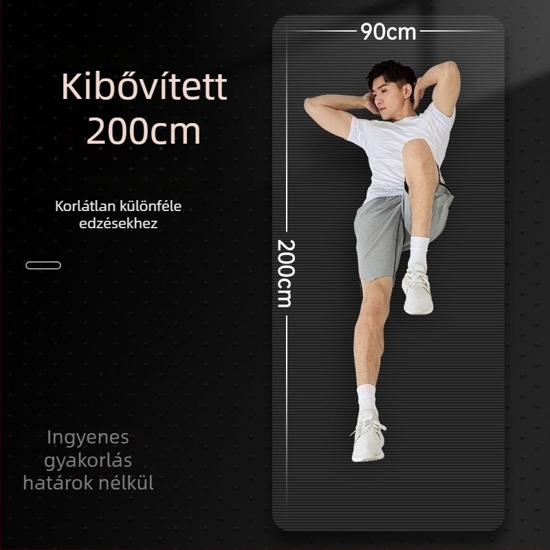 Kezdőknek szóló jóga matrac, nitril, 6 mm vastagság, csíkos mintázat, csúszásmentes felület, otthoni használatra