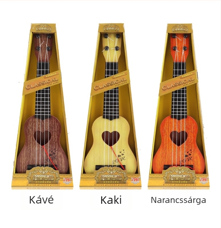 Műanyag gyerek ukulele, 4–6 éveseknek; fejleszti az érzékeket és a kéz-szem koordinációt; 3C tanúsítvány 2019152202026856