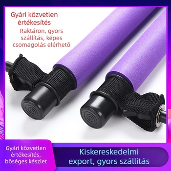 Jóga és Pilates rúd a mellkas tágításához, TPR anyagú húzó kötéllel, fitnesz rúd (TPR; húzókötél)