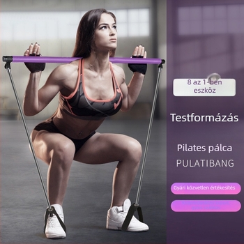 Jóga és Pilates rúd a mellkas tágításához, TPR anyagú húzó kötéllel, fitnesz rúd (TPR; húzókötél)