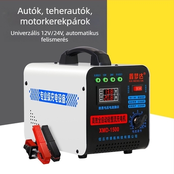12V/24V akkumulátor töltő járművekhez intelligens gyors töltéssel (Márka: Xin Meng Da; Bemenet: 195-240 V AC; Kimenet: 12/24 V; Alkalmazható: Akkumulátorok)