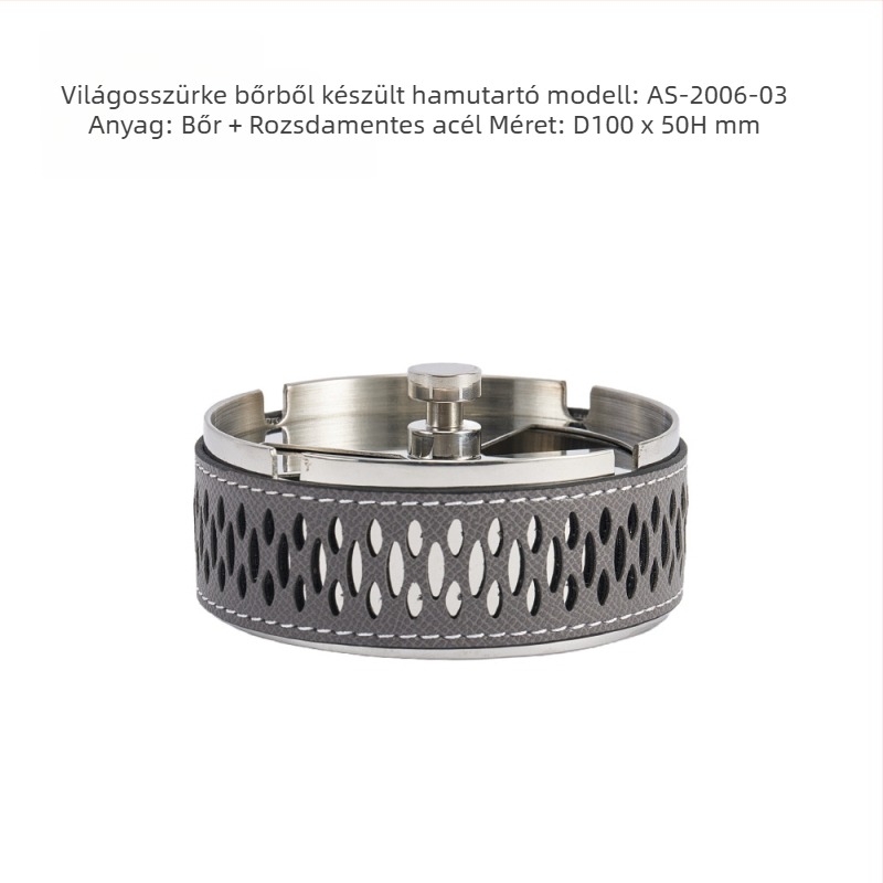 Rozsdamentes acélból készült hamutál, minimalist design, tároló funkció és testreszabhatóság