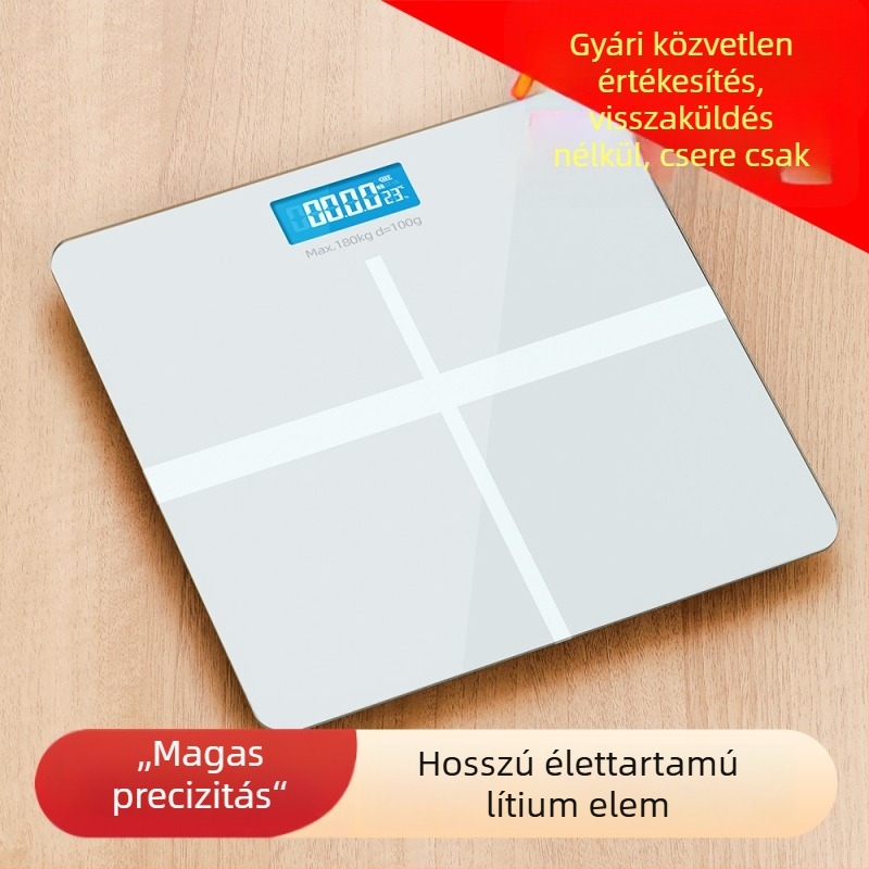 Otthoni mérleg üveg felülettel, Time Star, elektronikus, max. 180 kg, AAA/USB tápegység, magáncímke elérhető