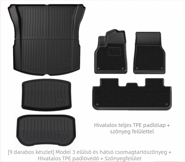 Tesla Model Y3 integrált csomagtartó szőnyeg, TPE anyag, testreszabás elérhető, termékkód 007, különleges lábbetét stílus