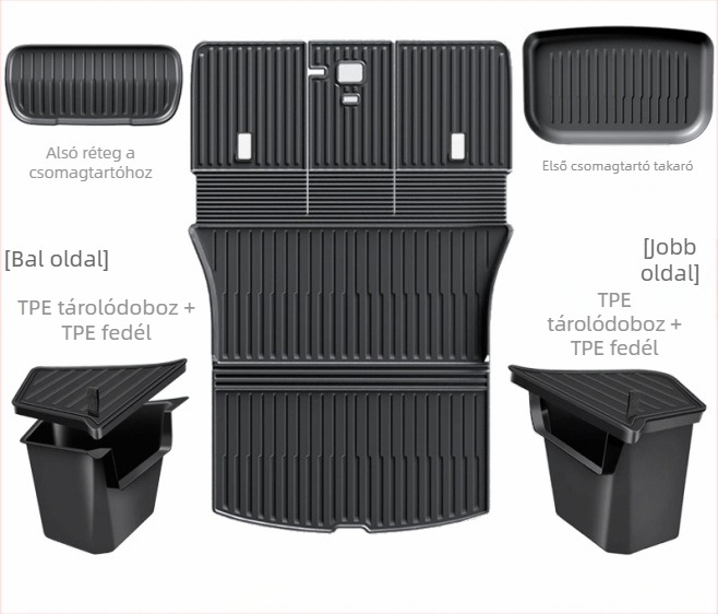 Tesla Model Y3 integrált csomagtartó szőnyeg, TPE anyag, testreszabás elérhető, termékkód 007, különleges lábbetét stílus