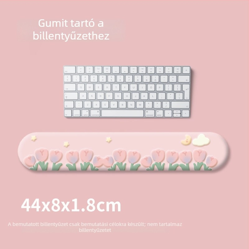 Tulip Egérpad csuklótámasz, gumiból készült, rajzfilmszerű stílus, egyoldalas, laptophoz és irodába