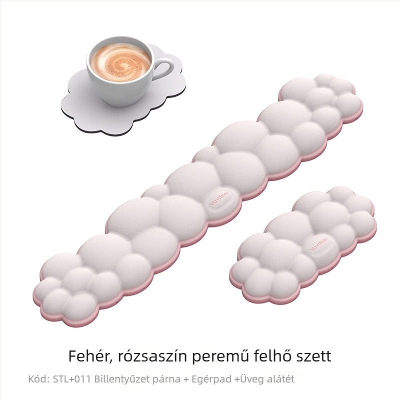 Egércsukló alátét – memóriás hab, kétoldalas, csúszásmentes, pohár alátéttel, három részes készlet