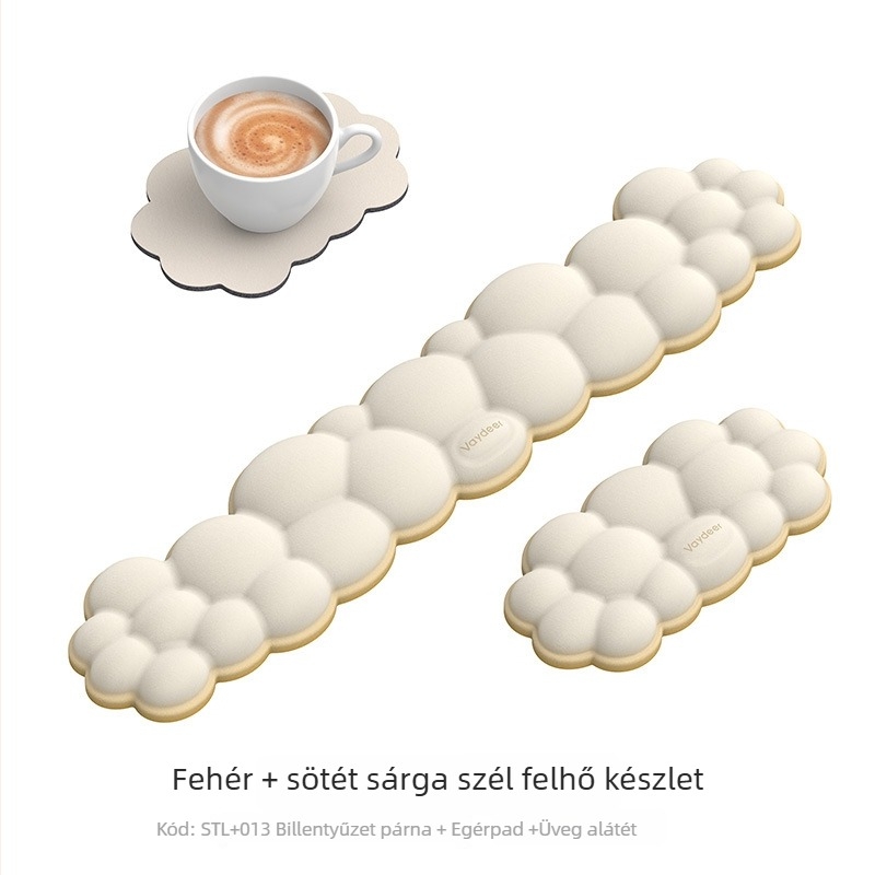 Egércsukló alátét – memóriás hab, kétoldalas, csúszásmentes, pohár alátéttel, három részes készlet