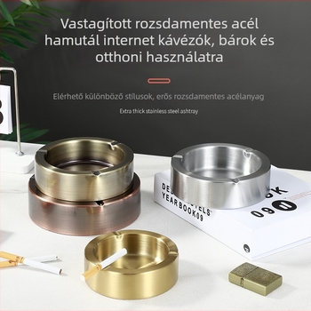 Rozsdamentes acél hamutál egyedi logóval nyomtatva, kávézók, otthonok és kereskedelmi helyiségek számára