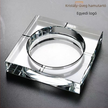 Kristályos hamutál K9 üvegből, dekoratív és tároló funkcióval, otthonra/irodába/bárba, egyszerű fényű lux stílus