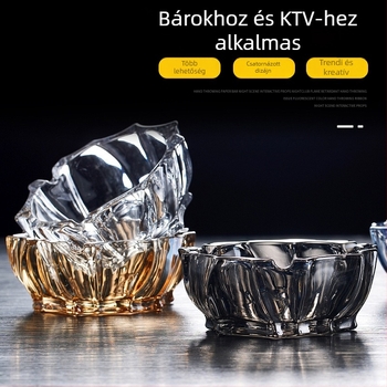 Üvegből készült hamutál – dekoratív, modern kiegészítő nappaliba, irodába, KTV bárba; logónyomás elérhető; testreszabás lehetséges; Márka: Galloping Horse.