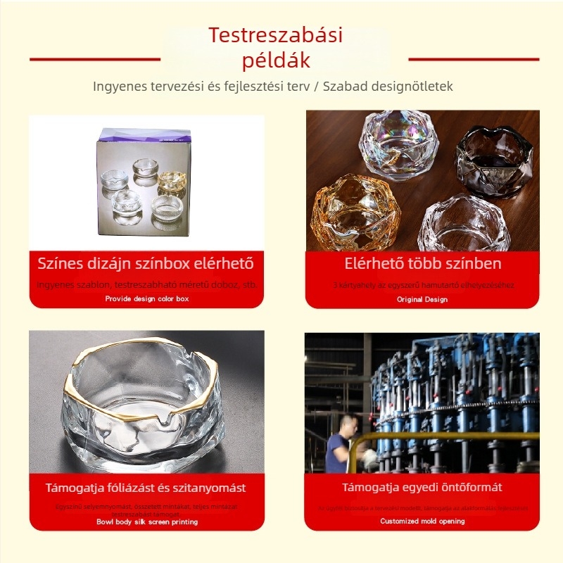 Üveg hamutál - minimalist, könnyed luxus stílus, logónyomtatás elérhető, testre szabható, Youleku márka
