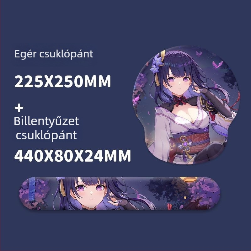 Egérpad Genshin Thunder General csuklótámasz 3D, kétoldalas gumírozott felület, OEM testreszabás