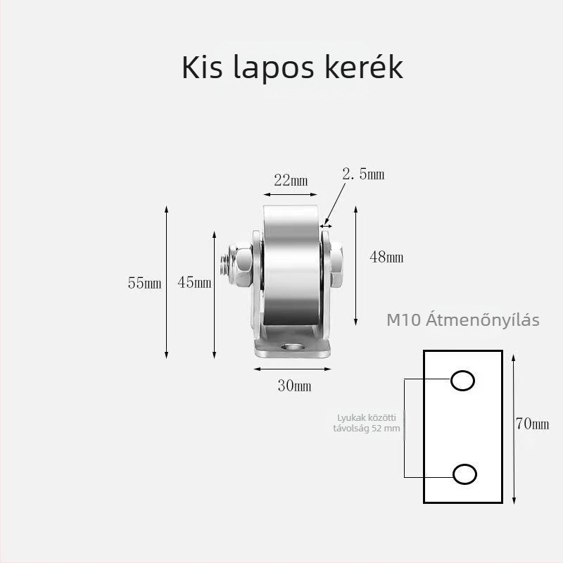 Csúszóajtóhoz készült sín-vezető görgő, 304 rozsdamentes acélból, V-, U- és I-formájú konfigurációkkal
