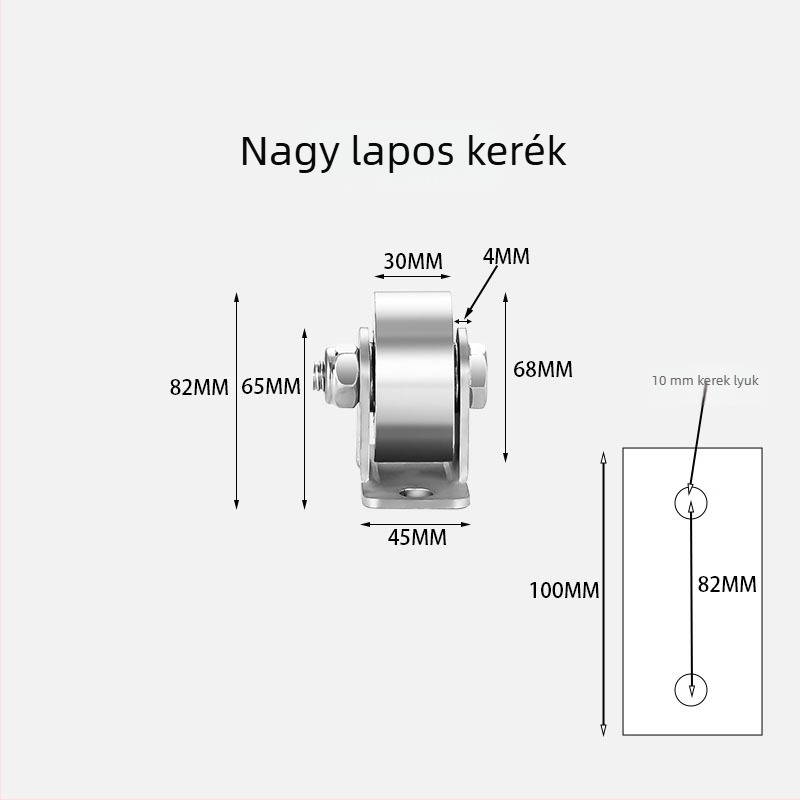 Csúszóajtóhoz készült sín-vezető görgő, 304 rozsdamentes acélból, V-, U- és I-formájú konfigurációkkal