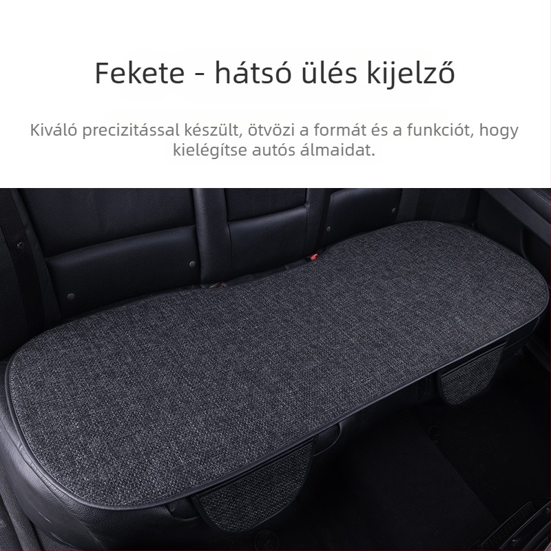 Lenvászon autóülés-párnahuzat készlet, három darab, lélegző, egész éves használatra, univerzális, töltőanyag nélküli