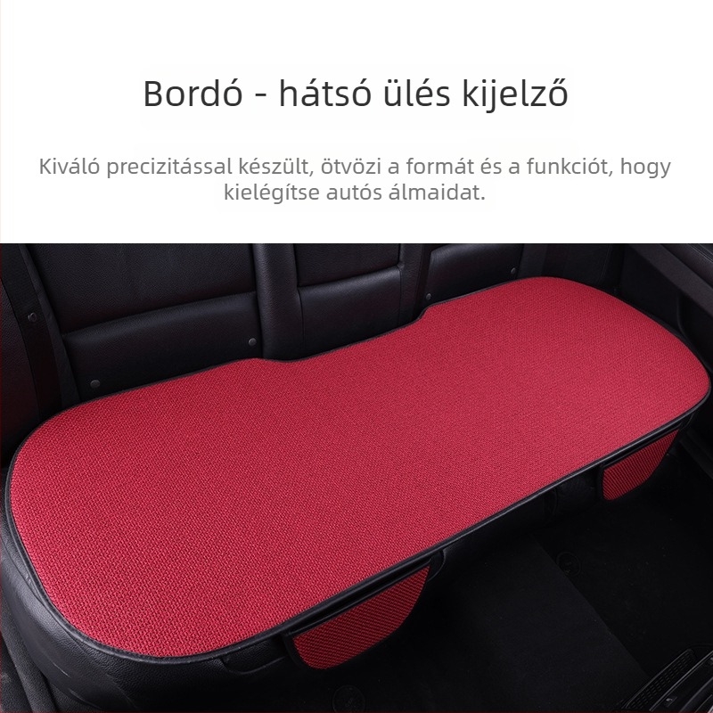 Lenvászon autóülés-párnahuzat készlet, három darab, lélegző, egész éves használatra, univerzális, töltőanyag nélküli