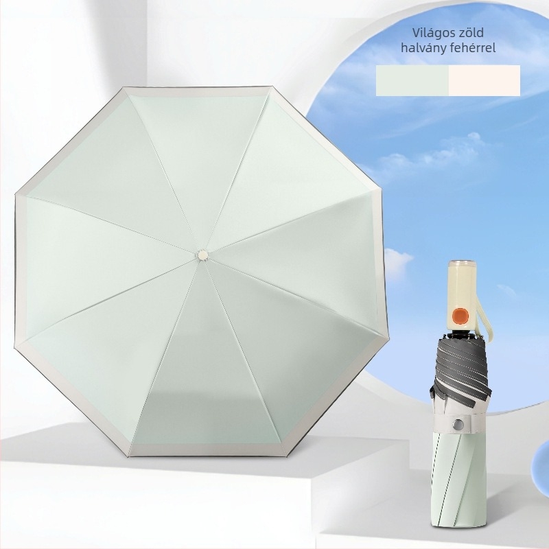 Morandi összecsukható esernyő japán–koreai stílusban, teljesen automata nyitás, UPF >50 UV védelem, 8 üvegszál borda, 190T anyagú szövet, 42–52 cm sugár