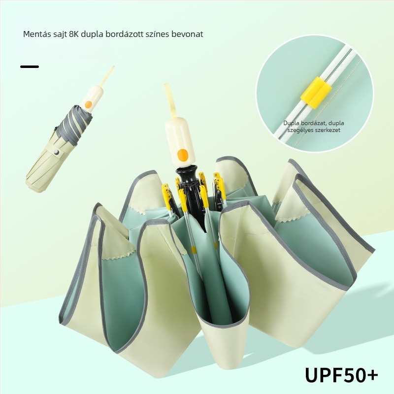 Fulilai automata napernyő UPF>50, 8 üvegszálas borda és acél tengely (automata nyitás-zárás, UPF>50, 8 borda, acél tengely)