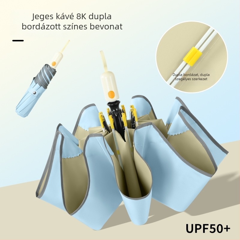 Fulilai automata napernyő UPF>50, 8 üvegszálas borda és acél tengely (automata nyitás-zárás, UPF>50, 8 borda, acél tengely)