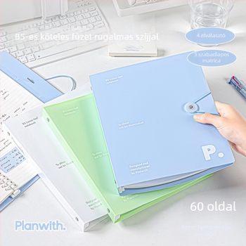 Planwith B5 fűzhető notesz PW251L — 60 lap, belső papír 100 g, PP tok, B5, Rosyposy