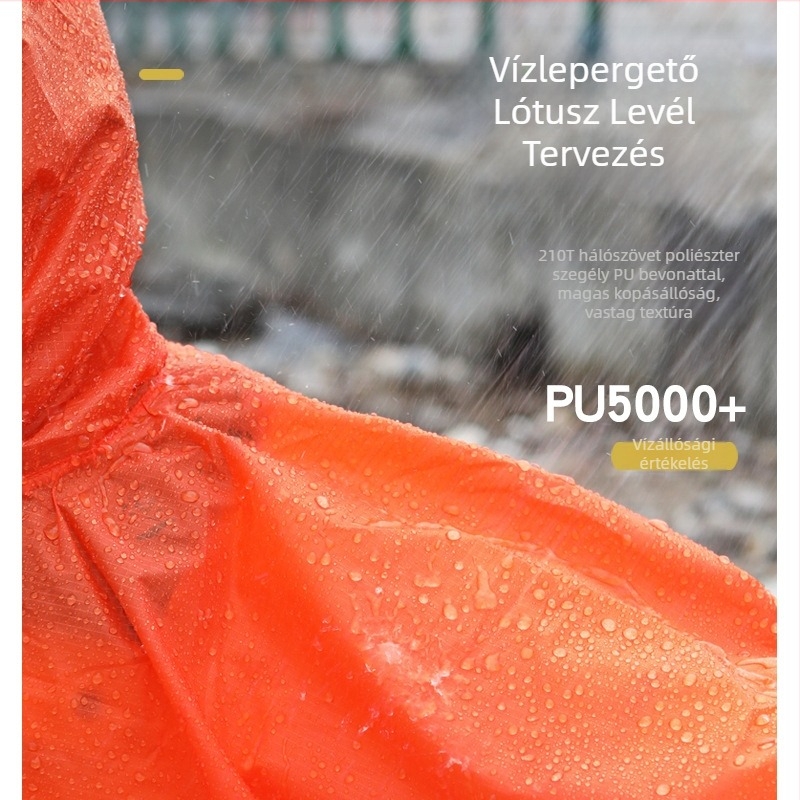 Kapucnis esőponcsó – 3 az 1-ben túrázáshoz, hegymászáshoz és horgászathoz; vastag anyag, ütésálló szövet