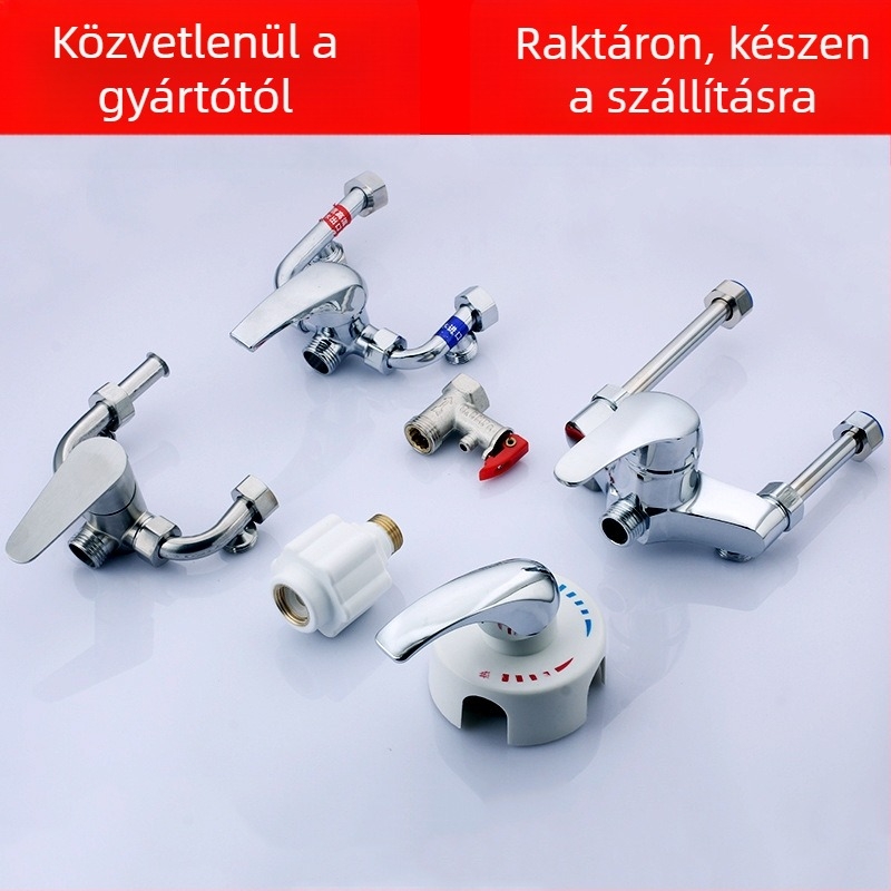 U-alakú keverőcsap elektromos vízmelegítőhöz, 304 rozsdamentes acél, működési nyomás 0.8 MPa, hőmérséklet-tartomány -10°C-tól 90°C-ig, kimeneti áramlás 20