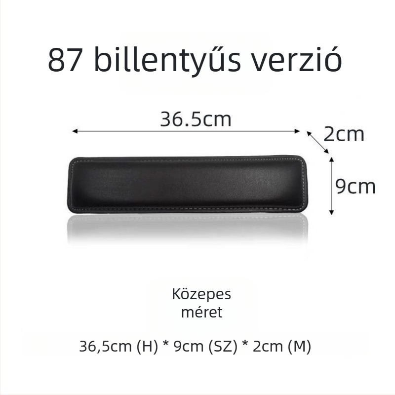 Memóriahabos csuklópánt mechanikus billentyűzethez, bőrfelülettel, kompatibil 87–108 billentyűhöz, 150 g súlyú, kopásálló
