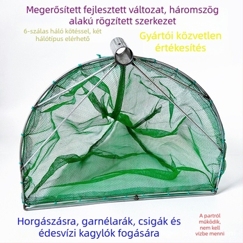 Horgász háló halakra és rákokra – 6-szálas csomós háló, teherbírás 20, mélység 80 cm