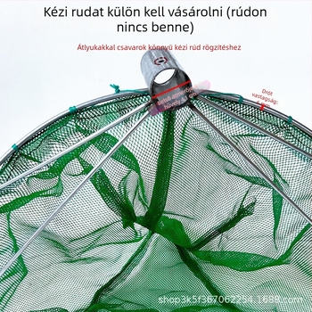 Horgász háló halakra és rákokra – 6-szálas csomós háló, teherbírás 20, mélység 80 cm